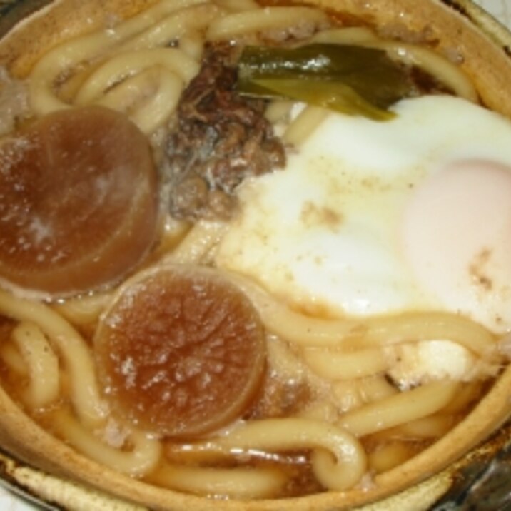 大根と玉子の鍋焼きうどん